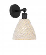 Innovations Lighting 616-1W-BK-NBD-75-NAT - Bristol Natural - 1 Light - 8 inch - Matte Black - Sconce