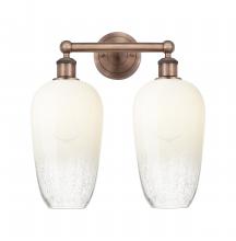 Innovations Lighting 616-2W-AC-G484-7OP - Brookhaven Flute - 2 Light - 16 inch - Antique Copper - Bath Vanity Light