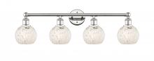 Innovations Lighting 616-4W-PN-G1216-6WM - White Mouchette - 4 Light - 33 inch - Polished Nickel - Bath Vanity Light