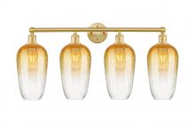 Innovations Lighting 616-4W-SG-G484-7AM - Brookhaven Flute - 4 Light - 34 inch - Satin Gold - Bath Vanity Light