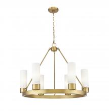 Innovations Lighting 617-6CR-BB-G617-8SWH - Boreas - 6 Light - 29 inch - Brushed Brass - Chandelier