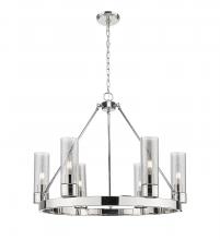 Innovations Lighting 617-6CR-PN-G617-8SM - Boreas - 6 Light - 29 inch - Polished Nickel - Chandelier
