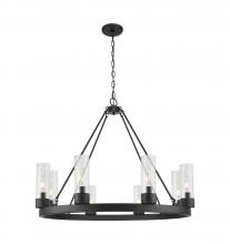 Innovations Lighting 617-8CR-BK-G617-8SDY - Boreas - 8 Light - 36 inch - Matte Black - Chandelier
