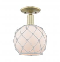Innovations Lighting 716-1C-AB-G121-8RW - Farmhouse Rope - 1 Light - 8 inch - Antique Brass - Semi-Flush Mount