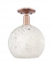 Innovations Lighting 716-1C-AC-G1216-10WM - White Mouchette - 1 Light - 10 inch - Antique Copper - Semi-Flush Mount