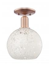 Innovations Lighting 716-1C-AC-G1216-8WM - White Mouchette - 1 Light - 8 inch - Antique Copper - Semi-Flush Mount
