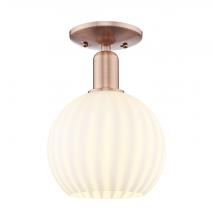 Innovations Lighting 716-1C-AC-G1217-8WV - White Venetian - 1 Light - 8 inch - Antique Copper - Semi-Flush Mount
