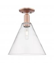 Innovations Lighting 716-1C-AC-GBC-122 - Berkshire Glass - 1 Light - 12 inch - Antique Copper - Semi-Flush Mount