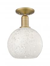 Innovations Lighting 716-1C-BB-G1216-8WM - White Mouchette - 1 Light - 8 inch - Brushed Brass - Semi-Flush Mount