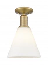 Innovations Lighting 716-1C-BB-GBC-81 - Berkshire Glass - 1 Light - 8 inch - Brushed Brass - Semi-Flush Mount