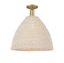 Innovations Lighting 716-1C-BB-NBD-16-NAT - Bristol Natural - 1 Light - 6 inch - Brushed Brass - Semi-Flush Mount
