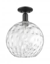 Innovations Lighting 716-1C-BK-G1215-12 - Athens Water Glass - 1 Light - 12 inch - Matte Black - Semi-Flush Mount