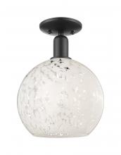 Innovations Lighting 716-1C-BK-G1216-10WM - White Mouchette - 1 Light - 10 inch - Matte Black - Semi-Flush Mount