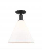 Innovations Lighting 716-1C-BK-GBC-121 - Berkshire Glass - 1 Light - 12 inch - Matte Black - Semi-Flush Mount