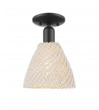 Innovations Lighting 716-1C-BK-NBD-75-NAT - Bristol Natural - 1 Light - 6 inch - Matte Black - Semi-Flush Mount