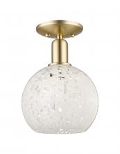 Innovations Lighting 716-1C-CB-G1216-8WM - White Mouchette - 1 Light - 8 inch - Champagne Bronze - Semi-Flush Mount