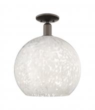 Innovations Lighting 716-1C-OB-G1216-14WM - White Mouchette - 1 Light - 14 inch - Oil Rubbed Bronze - Semi-Flush Mount