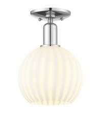 Innovations Lighting 716-1C-PC-G1217-8WV - White Venetian - 1 Light - 8 inch - Polished Chrome - Semi-Flush Mount