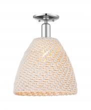 Innovations Lighting 716-1C-PC-NBD-12-NAT - Bristol Natural - 1 Light - 6 inch - Polished Chrome - Semi-Flush Mount