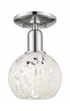 Innovations Lighting 716-1C-PN-G1216-6WM - White Mouchette - 1 Light - 6 inch - Polished Nickel - Semi-Flush Mount