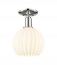 Innovations Lighting 716-1C-PN-G1217-8WV - White Venetian - 1 Light - 8 inch - Polished Nickel - Semi-Flush Mount