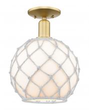 Innovations Lighting 716-1C-SG-G121-10RW - Farmhouse Rope - 1 Light - 10 inch - Satin Gold - Semi-Flush Mount