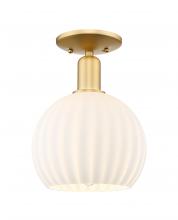 Innovations Lighting 716-1C-SG-G1217-10WV - White Venetian - 1 Light - 10 inch - Satin Gold - Semi-Flush Mount
