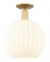 Innovations Lighting 716-1C-SG-G1217-12WV - White Venetian - 1 Light - 12 inch - Satin Gold - Semi-Flush Mount