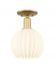 Innovations Lighting 716-1C-SG-G1217-8WV - White Venetian - 1 Light - 8 inch - Satin Gold - Semi-Flush Mount