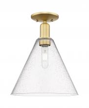 Innovations Lighting 716-1C-SG-GBC-124 - Berkshire Glass - 1 Light - 12 inch - Satin Gold - Semi-Flush Mount