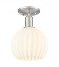 Innovations Lighting 716-1C-SN-G1217-8WV - White Venetian - 1 Light - 8 inch - Brushed Satin Nickel - Semi-Flush Mount