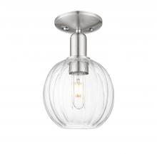 Innovations Lighting 716-1C-SN-G458-7CL - Preston Globe - 1 Light - 6 inch - Brushed Satin Nickel - Semi-Flush Mount