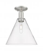 Innovations Lighting 716-1C-SN-GBC-122 - Berkshire Glass - 1 Light - 12 inch - Brushed Satin Nickel - Semi-Flush Mount