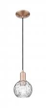 Innovations Lighting 716-1P-AC-G1215-6 - Athens Water Glass - 1 Light - 6 inch - Antique Copper - Cord hung - Mini Pendant