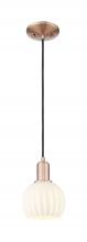 Innovations Lighting 716-1P-AC-G1217-6WV - White Venetian - 1 Light - 6 inch - Antique Copper - Cord hung - Mini Pendant