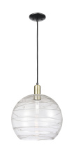 Innovations Lighting 716-1P-BAB-G1213-14CL - Athens Deco Swirl - 1 Light - 14 inch - Black Antique Brass - Cord hung - Mini Pendant