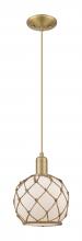 Innovations Lighting 716-1P-BB-G121-8RB - Farmhouse Rope - 1 Light - 8 inch - Brushed Brass - Cord hung - Mini Pendant
