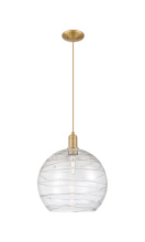 Innovations Lighting 716-1P-BB-G1213-14CL - Athens Deco Swirl - 1 Light - 14 inch - Brushed Brass - Cord hung - Mini Pendant