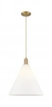 Innovations Lighting 716-1P-BB-GBC-161 - Berkshire Glass - 1 Light - 16 inch - Brushed Brass - Cord hung - Mini Pendant