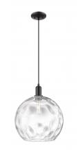 Innovations Lighting 716-1P-BK-G1215-14 - Athens Water Glass - 1 Light - 13 inch - Matte Black - Cord hung - Mini Pendant