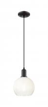 Innovations Lighting 716-1P-BK-G483-8OP - Brookhaven Globe - 1 Light - 6 inch - Matte Black - Cord hung - Mini Pendant