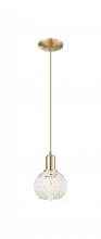 Innovations Lighting 716-1P-CB-G1216-6WM - White Mouchette - 1 Light - 6 inch - Champagne Bronze - Cord hung - Mini Pendant