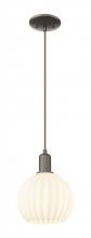 Innovations Lighting 716-1P-OB-G1217-8WV - White Venetian - 1 Light - 8 inch - Oil Rubbed Bronze - Cord hung - Mini Pendant