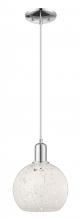 Innovations Lighting 716-1P-PC-G1216-8WM - White Mouchette - 1 Light - 8 inch - Polished Chrome - Cord hung - Mini Pendant