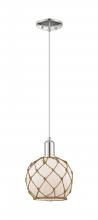 Innovations Lighting 716-1P-PN-G121-8RB - Farmhouse Rope - 1 Light - 8 inch - Polished Nickel - Cord hung - Mini Pendant