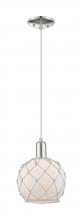 Innovations Lighting 716-1P-PN-G121-8RW - Farmhouse Rope - 1 Light - 8 inch - Polished Nickel - Cord hung - Mini Pendant