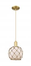Innovations Lighting 716-1P-SG-G121-8RB - Farmhouse Rope - 1 Light - 8 inch - Satin Gold - Cord hung - Mini Pendant