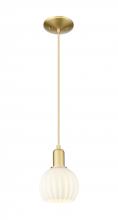 Innovations Lighting 716-1P-SG-G1217-6WV - White Venetian - 1 Light - 6 inch - Satin Gold - Cord hung - Mini Pendant
