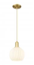 Innovations Lighting 716-1P-SG-G1217-8WV - White Venetian - 1 Light - 8 inch - Satin Gold - Cord hung - Mini Pendant