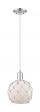 Innovations Lighting 716-1P-SN-G121-8RW - Farmhouse Rope - 1 Light - 8 inch - Brushed Satin Nickel - Cord hung - Mini Pendant